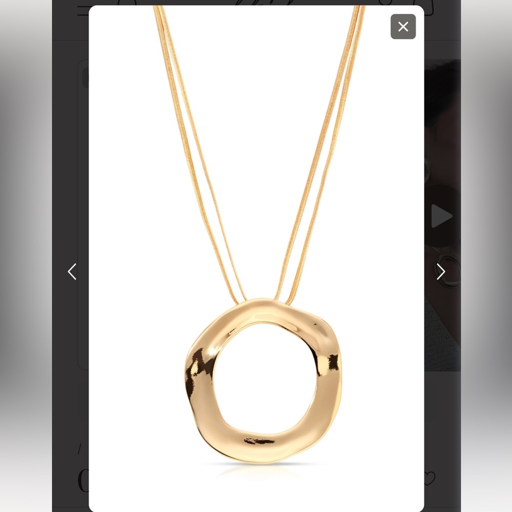 Ettika Open Circle Necklace - Gold